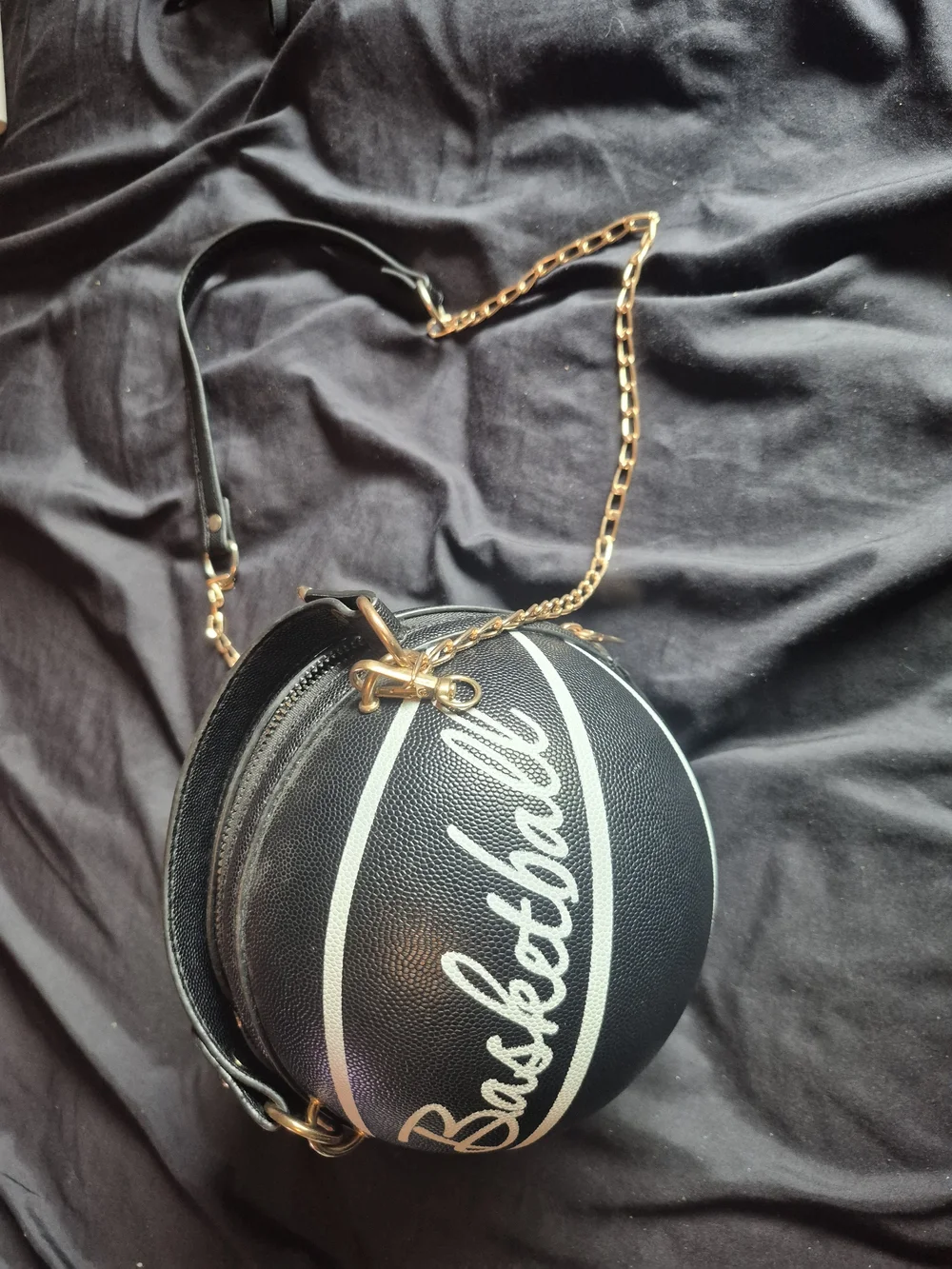 Black Mini-Basketball Crossbody Bag